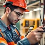Apprentice in electrician apprenticeship hawaii testing electrical wiring with care