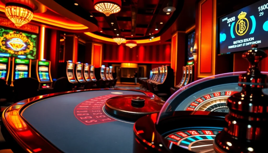Engaging casino scene showcasing hidden wiki dark web themes with vibrant poker and slot games.