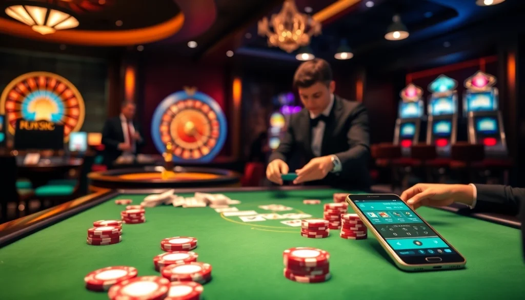 Exciting gambling experience at QQ88.life with a lively casino table and illuminated roulette wheel.
