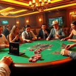 Players enjoy a thrilling poker game at 7upbet, showcasing exciting casino gameplay.