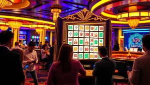 Experience thrilling gameplay on a slot demo mahjong machine in a luxurious casino setting.