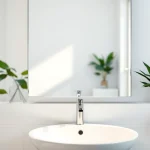 Enhance your space with a modern mirror light mirror reflecting elegance and warmth.