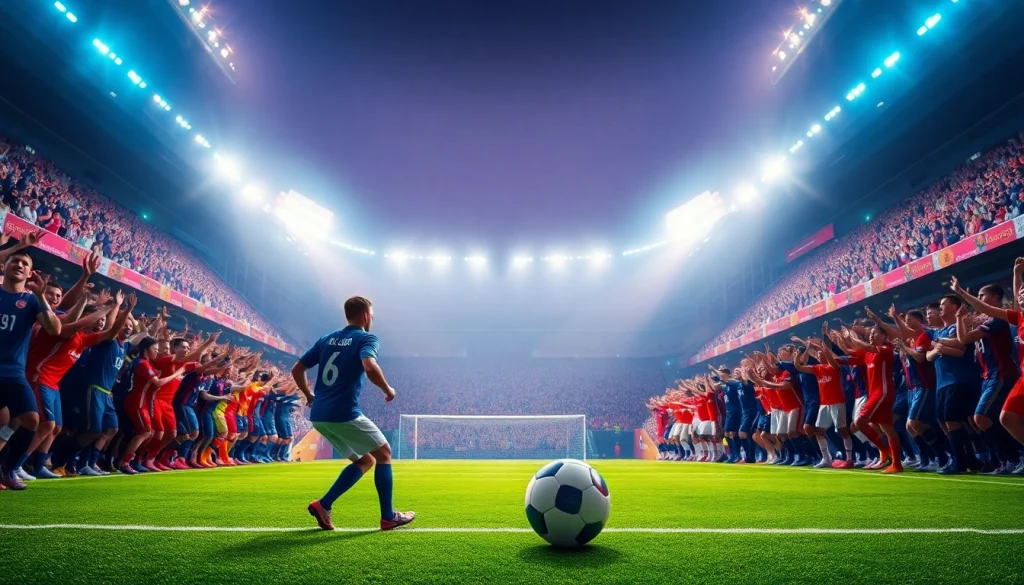 أجواء مثيرة لمباراة كرة قدم حية تُبرز بث كوورة تي في مع طاقة جمهور حي وحماس.