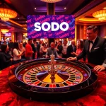 Experience high-stakes gaming at SODO Casino with vibrant roulette tables and excited players.