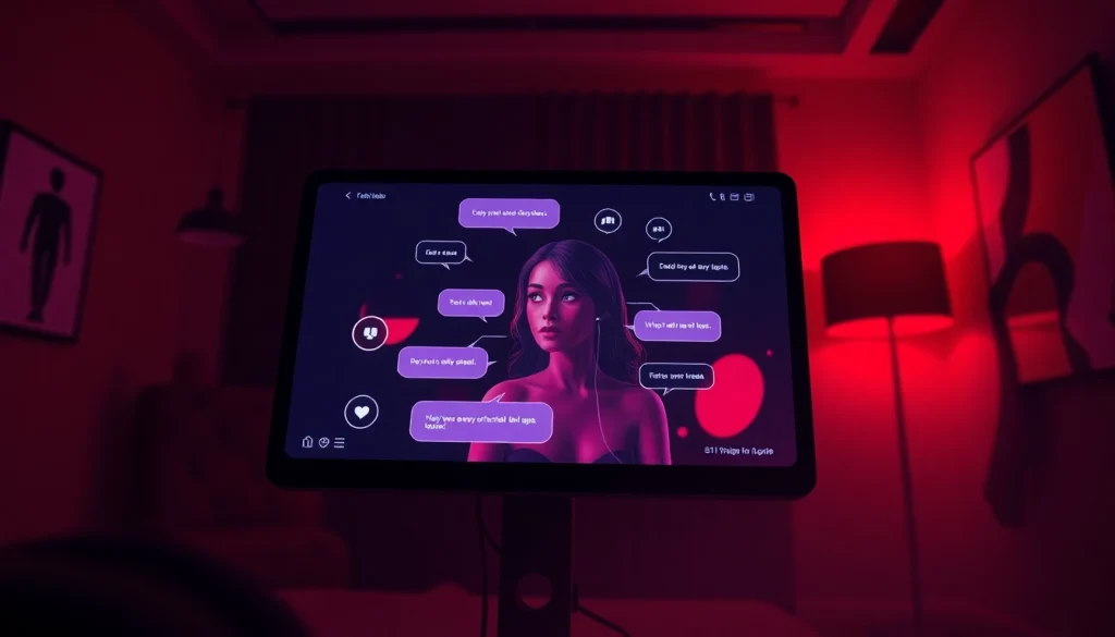 Immersive NSFW AI interface showing engaging adult character interaction.