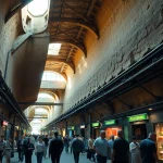 A vibrant scene of underground cities in the us, depicting bustling tunnels and unique architecture.