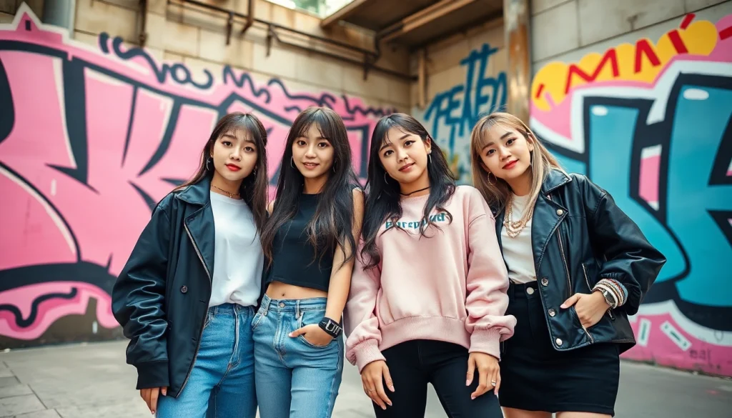 Dynamic portrait of blackpink members showcasing their unique styles and camaraderie.