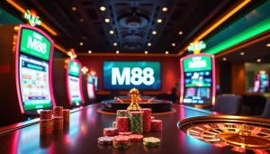 Experience the thrill of online gaming at MM 88 with vibrant slot machines and poker excitement.