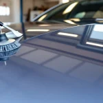 Ceramic coating Chattanooga applied to a car detailing service enhancing its shine.