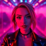 Engaging NSFW AI chat with a stylish character in a vibrant digital setting.