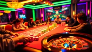 Engaged players at a casino table focused on gambling strategies at https://i9bett.cn.com/ in an exciting atmosphere.