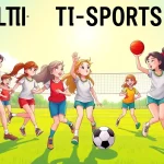 Girls participating in Multi Sports Camps for Girls, showcasing teamwork and athleticism.