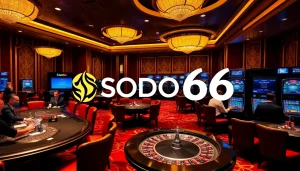 Players enjoying games at SODO66 casino, showcasing excitement and professional setups.
