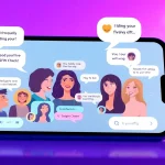 Engaging NSFW AI chat experience illustrated with dynamic characters and playful dialogue on a modern interface.