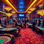 Players enjoying games at 8kbet casino with excitement and luxury ambiance.