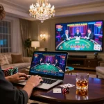 Exciting online baccarat gaming experience showcasing player engagement and live dealer interactions in a luxurious setting