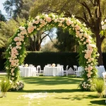 Elegant outdoor wedding venues sacramento with lush greenery and beautiful decorations.