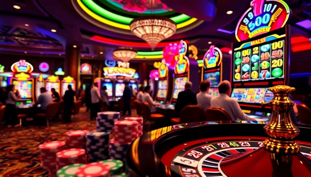 Players enjoying an exciting PG slot experience with vibrant casino elements.