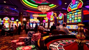 Players enjoying an exciting PG slot experience with vibrant casino elements.