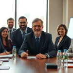 Engaged discussion on Corporate Ethics among diverse leaders in a modern conference room.