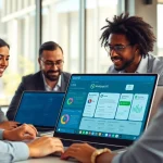 Enhance customer engagement with the WhatsApp Business CRM displayed on a digital interface.