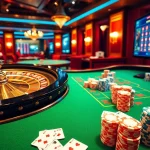 Découvrez l'excitation du casino en ligne France avec des tables luxueuses, des cartes et une roulette.