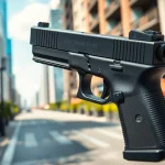 Showcase glock 17 slide showcasing its precision engineering and sleek design.