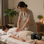 Experience soothing 서울출장마사지 as a therapist provides personalized care in a calming home environment.