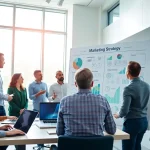 Anbieter suchmaschinenoptimierung in einem modernen Büro mit einem engagierten Marketingteam.