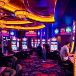 Rasakan sensasi kemenangan dengan slot bonus 100 persen di adegan kasino mewah ini.