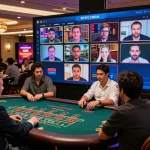 Exciting online baccarat gaming scene showcasing live dealer action and vibrant casino atmosphere.
