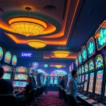 Menang besar dengan ibet44 slot di mesin slot berwarna-warni di kasino.