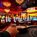 Découvrez le frisson des casinos en ligne France avec des joueurs profitant de jeux à enjeux élevés et d'une décoration vibrante.