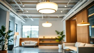 Sleek Illumination enhancing a modern interior with elegant light fixtures and a warm atmosphere.