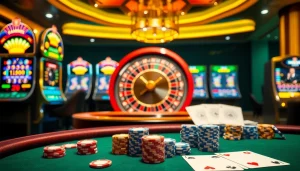 Découvrez l'excitation du casino en ligne France avec une scène de jeu en ligne dynamique.