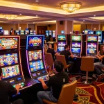 Players enjoying vibrant slot machines at 388bet casino, celebrating exciting wins during gameplay.