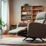 Experience the comfort of a lay flat lift chair in a cozy living room with modern design.