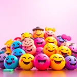 Fun TikTok emojis illustrated in vibrant colors and creative expressions on a bright background.