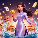 Win big at toto with vibrant slot reels and golden koi fish, enhancing the casino experience.