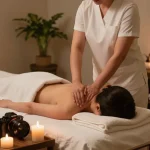 Massage therapy session at https://www.makangs.com/ showcasing a serene environment with soothing elements.