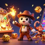 Engage with thrilling rokok88 rtp gameplay amidst golden treasures and vibrant casino elements.