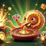 Experience exciting wins with slot777 resmi, featuring a vibrant 3D casino scene filled with games and jackpots.