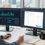 Detect fake receipt with AI technology in a professional office setting.