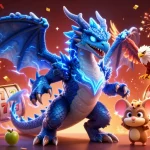Experience the excitement of situs slot gacor with dynamic slot reels and characters celebrating a jackpot.