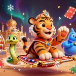 Engage with situs toto capabilities through an exciting 3D casino scene featuring vibrant slot elements and dynamic characters.