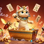 Experience the thrill of elang212 with a vibrant casino scene featuring dynamic gambling elements and characters.